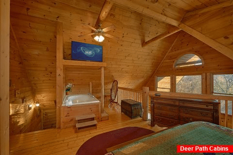 King Bedroom with Jacuzzi and Flatscreen TV - A Moonlight Ridge