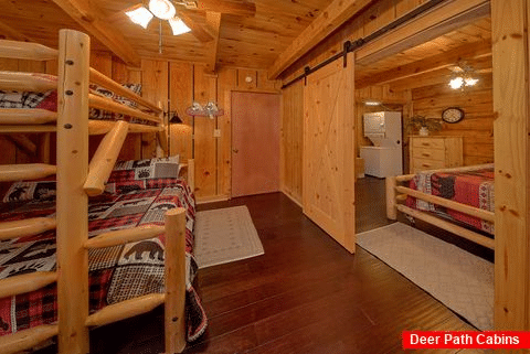 King Bedroom With attached bunk room - Beary Cozy Cabin